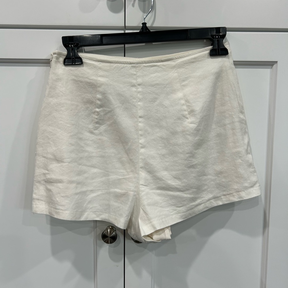 Leith High Waist Linen Blend Shorts - XS